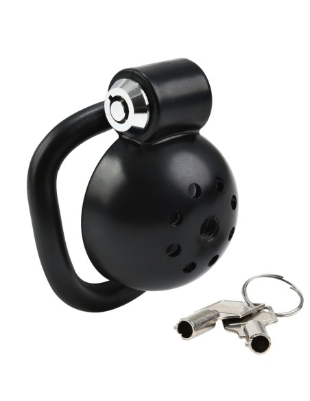 Cage Round Lock 4 x 3.5 cm Noire