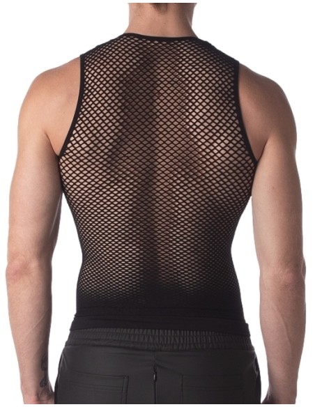 Débardeur Filet Stefano Noir - T-shirt Sexy - 2