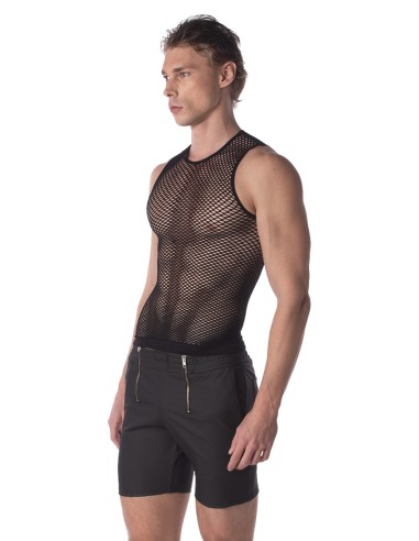 Débardeur Filet Stefano Noir - T-shirt Sexy - 3