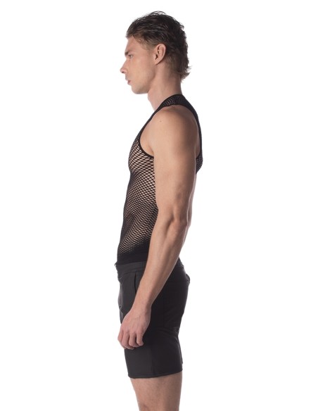 Débardeur Filet Stefano Noir - T-shirt Sexy - 4