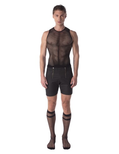 Débardeur Filet Stefano Noir - T-shirt Sexy - 5