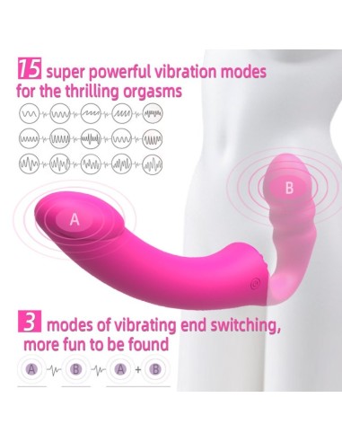 Vibro sans Harnais Pizzie 13 x 3.5cm Rose