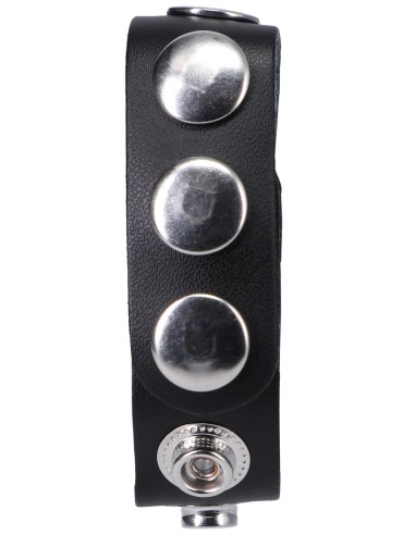 Cockring ajustable en cuir The Leather 5 Snap Noir