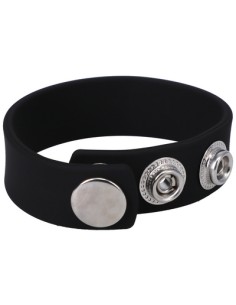 Cockring ajustable en silicone The Silicone 3 Snap Noir