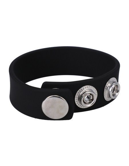 Cockring ajustable en silicone The Silicone 3 Snap Noir