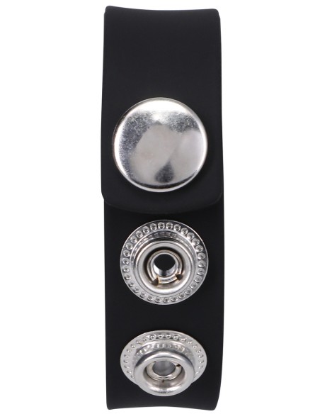 Cockring ajustable en silicone The Silicone 3 Snap Noir - Cockrings Flexibles - 4