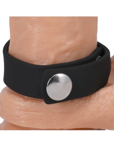 Cockring ajustable en silicone The Silicone 3 Snap Noir - Cockrings Flexibles - 5