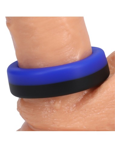 Cocking The Big O 32 mm Noir-Bleu - Cockrings Flexibles - 6