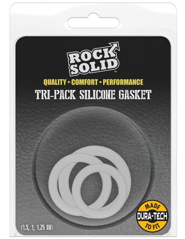 Lot de 3 Cockrings Tri-Pack Gasket Transparents