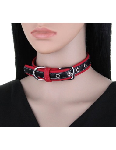 Collier Bicolore Simili Contrasted Rouge