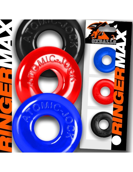 Lot de 3 Cockrings Ringer Max 20 mm Multicolores