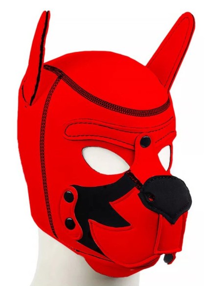 Cagoule Puppy Fox Néoprène Rouge-Noir