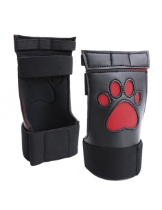 Gants Puppy Dog Paw Noir-Rouge