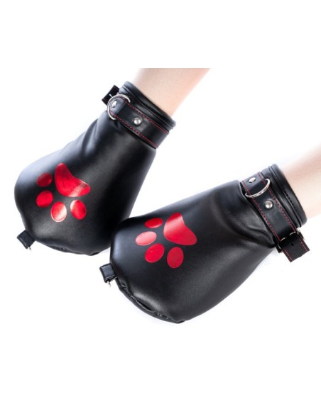 Mitaines Dog Paw Noir-Rouge Mitaines Dog Paw Noir-Rouge