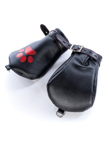 Mitaines Dog Paw Noir-Rouge