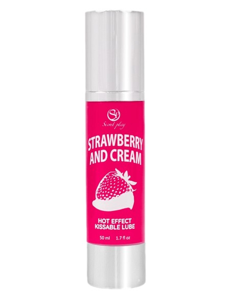 Lubrifiant Effet Chaud TOUCH & KISS Fraise à la crème 50ml