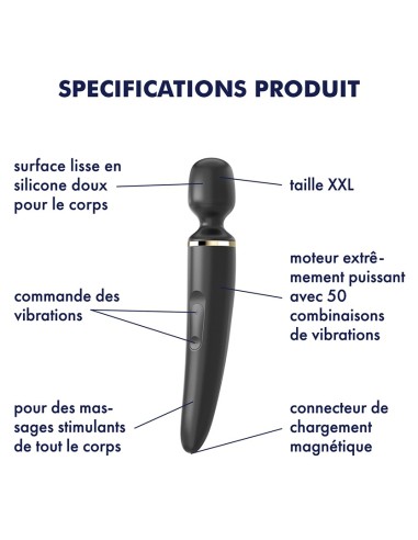 Masseur Wand-er Women Noir - Tête 78mm