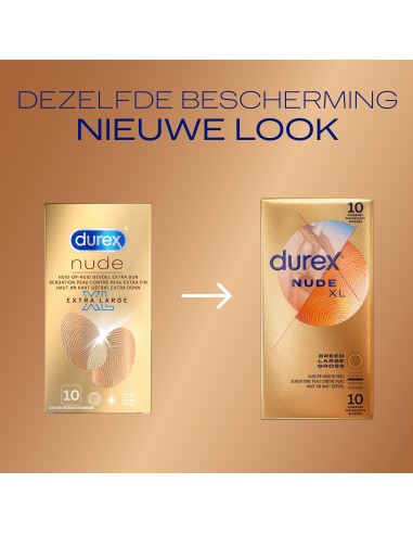 Préservatifs Durex Nude XL 60mm x10