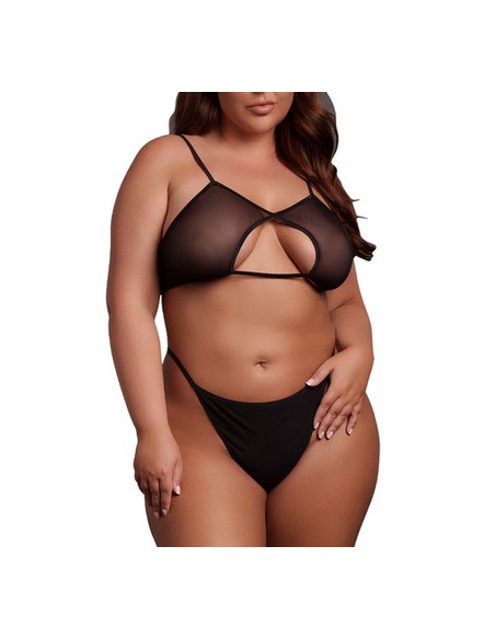Soutien-Gorge Transparent Grande Taille Bravia Noir