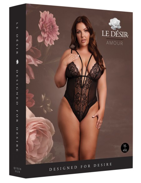 Body Dentelle Double Bretelle Grande Taille Carlita Noir