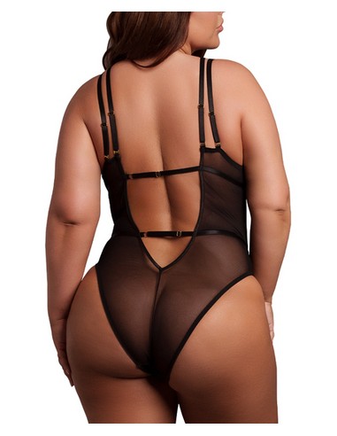 Body Dentelle Double Bretelle Grande Taille Carlita Noir
