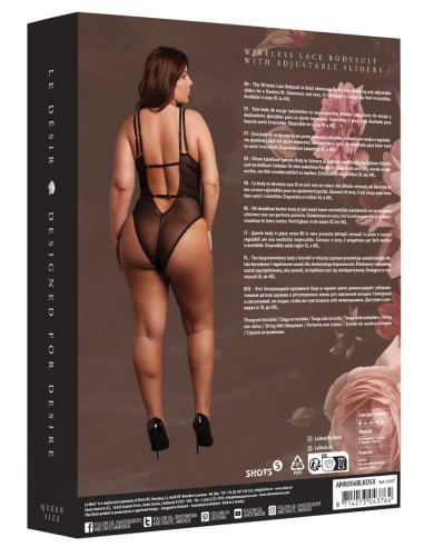 Body Dentelle Double Bretelle Grande Taille Carlita Noir