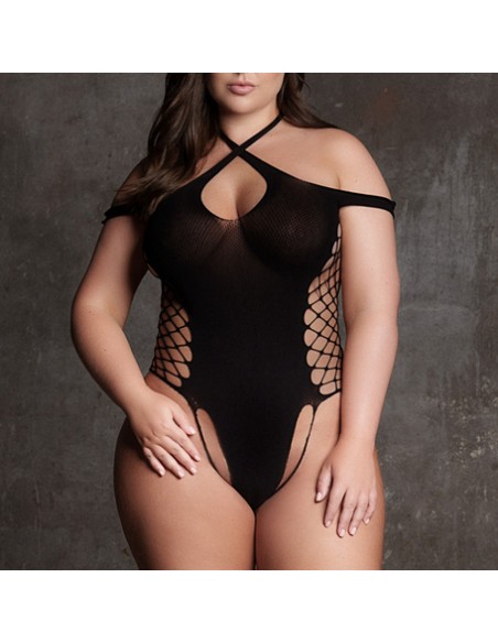 Body String Ouvert Grande Taille Leda Noir