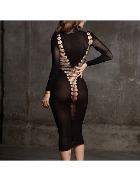 Robe Longue à Col Roulé CarmeNoir