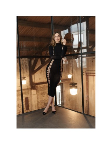 Robe Longue à Col Roulé CarmeNoir