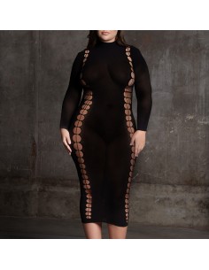 Robe Longue à Col Roulé Grande taille Carme Noir