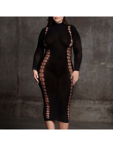 Robe Longue à Col Roulé Grande taille Carme Noir