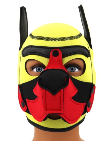 Cagoule Puppy Fox Néoprène Jaune-Rouge