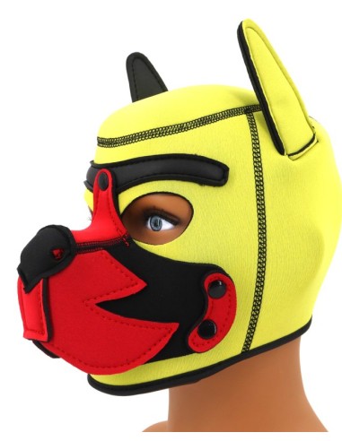 Cagoule Puppy Fox Néoprène Jaune-Rouge
