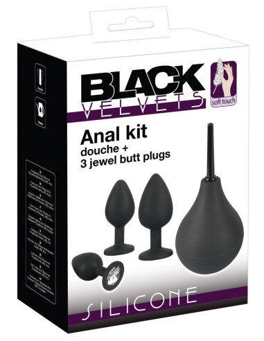 Kit 3 Plugs Bijou Velvet Jewel Noir