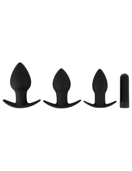 Lot de 3 plugs vibrants Silibutt Noirs Lot de 3 plugs vibrants Silibutt Noirs