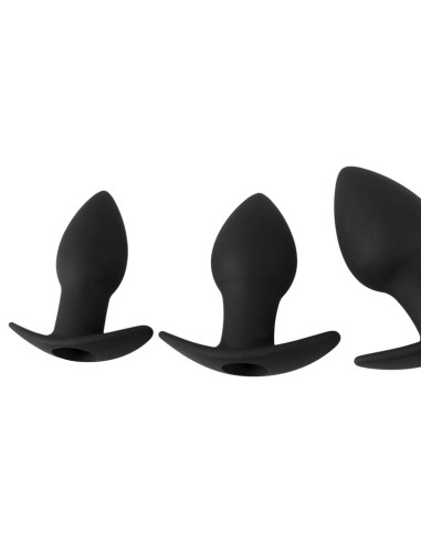 Lot de 3 plugs vibrants Silibutt Noirs