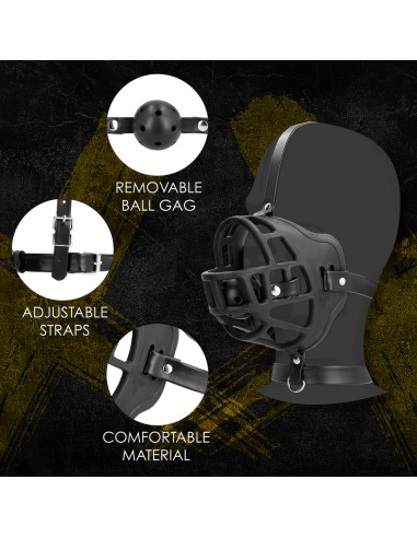 Muselière avec Bâillon-boule Muzzle Gag Noire