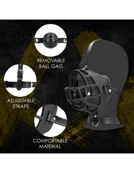 Muselière avec Bâillon-boule Muzzle Gag Noire