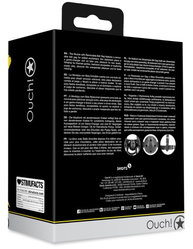 Muselière avec Bâillon-boule Muzzle Gag Noire