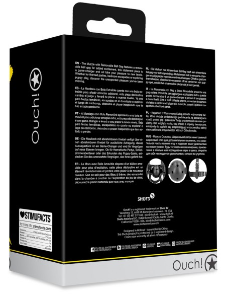 Muselière avec Bâillon-boule Muzzle Gag Noire