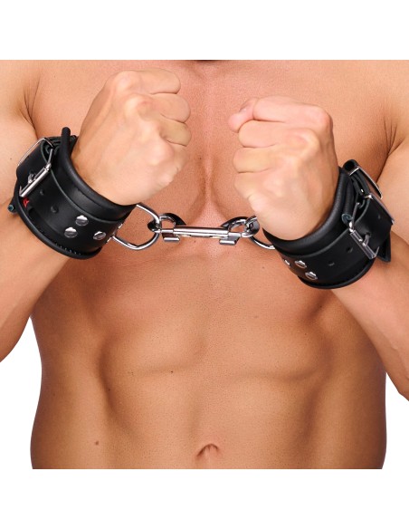 Menottes Rembourrées en cuir pour les poignets Noir
