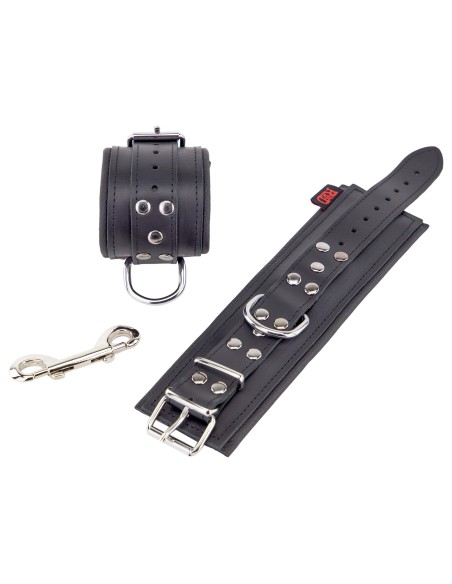 Menottes Rembourrées en cuir pour les poignets Noir