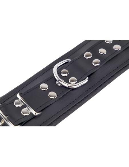 Menottes Rembourrées en cuir pour les poignets Noir