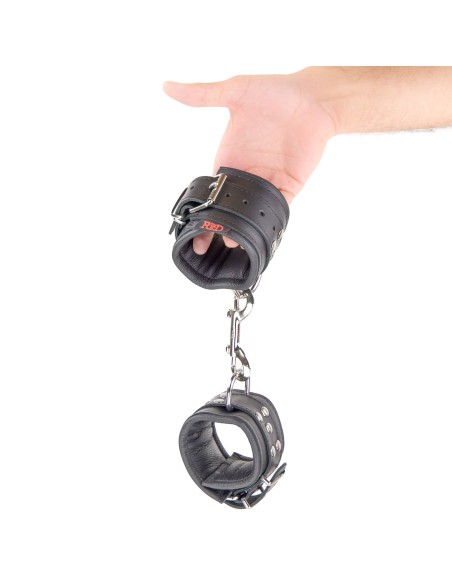 Menottes Rembourrées en cuir pour les poignets Noir