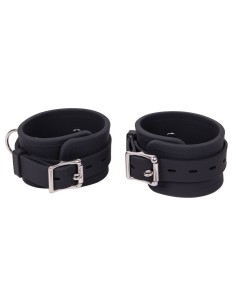 Menottes de poignets en silicone DELUXE Noir