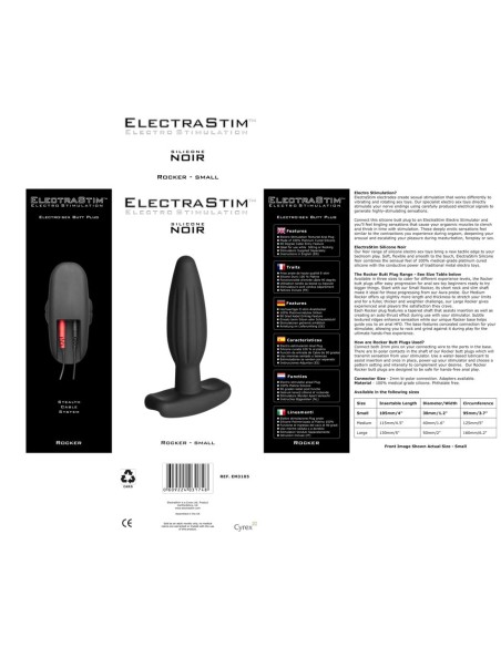 Plug Électro en silicone Rocker ElectraStim 10 x 2.5cm