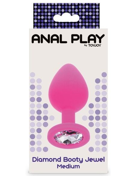 Plug Bijou Diamond Booty M 7 x 3.5cm Rose