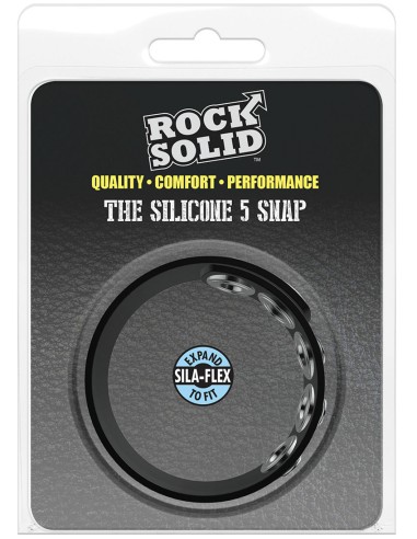 Cockring The 5 Snaps Noir - Cockrings Flexibles - 2