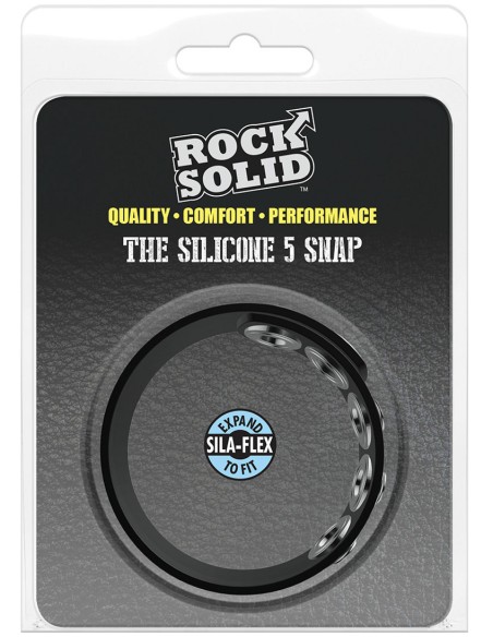 Cockring The 5 Snaps Noir - Cockrings Flexibles - 2