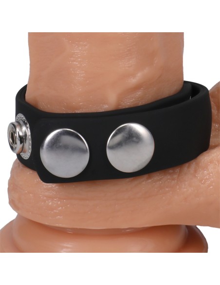 Cockring The 5 Snaps Noir - Cockrings Flexibles - 4